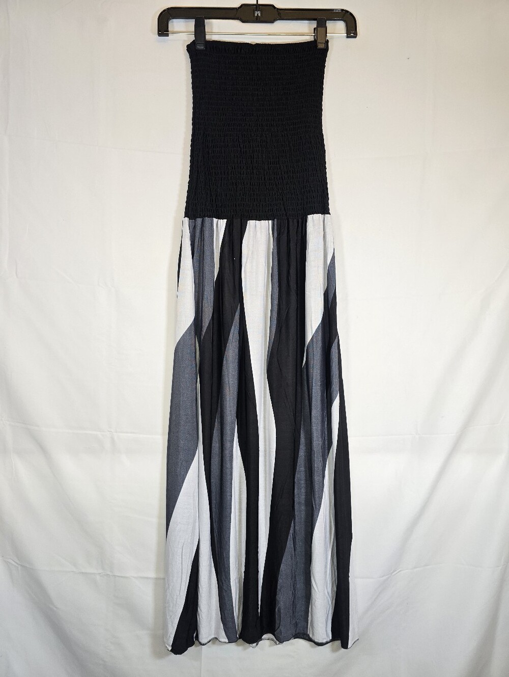 Black & White Strapless Maxi Dress